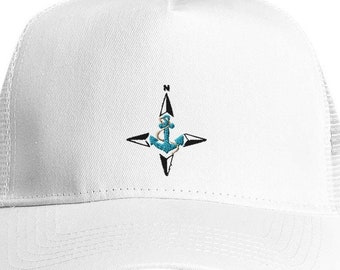 Casquette ancre broderie vacances boussole nord cadeau casquette de baseball camionneur bleu noir été plage soleil blanc maritime