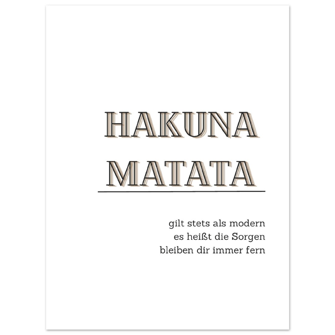 Hakuna Matata Decorative Poster Saying Writing Poster Decoration Wall