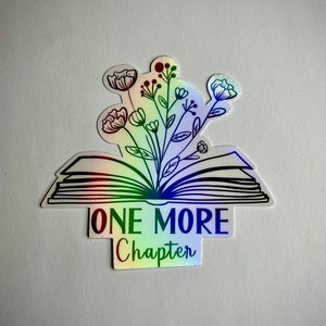 Floral Book Lover Sticker: 'one More Chapter' Waterproof Decal - Etsy