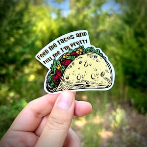 Taco sticker - waterproof vinyl decal for laptops, water bottles, notebooks, and more