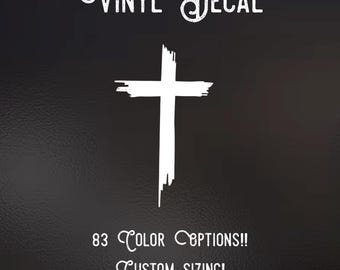 Rugged Cross Decal | 83 Color Choices| Indoor/Outdoor Use