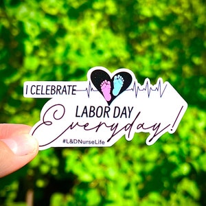Labor and delivery nurse sticker - waterproof decal for laptops, journals, tumblers, and mirrors | holographic and transparent | OB gift