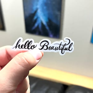 Hallo prachtig stickerontwerp