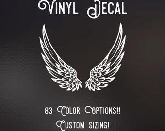 Angel Wings Decal | 83 Color Choices| Indoor/Outdoor Use