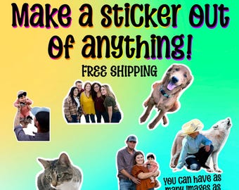 Custom photo stickers - personalized waterproof decals for laptops, mirrors, tumblers, and more