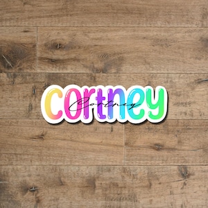 Custom name sicker - waterproof decal for laptops, tumblers, water bottles, and more