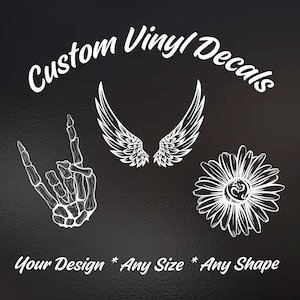 Adesivos de vinil personalizados | Imagem, logotipo, design ou nome personalizados | Para uso interno/externo