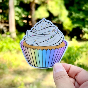 Cupcake Vinyl Sticker - Waterproof vinyl decal for laptops, mirrors, tumblers and more