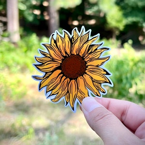 Sunflower vinyl sticker - waterproof vinyl decal for laptops, mirrors, tumblers, and more