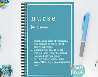Funny Nurse Noun A5 Notebook| Livre de poche| Soft touch| Cadeau d’infirmière qualifiée| Infirmière étudiante| Infirmière stagiaire|