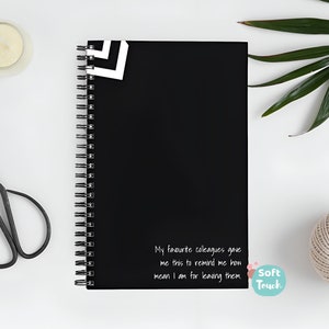 Cahier de travail amusant|Couverture souple|Broché|Cadeau de départ collègue de travail|Cadeau d'adieu personnalisé|Employé de bureau|Cadeau meilleur collègue de travail|Nouveau travail