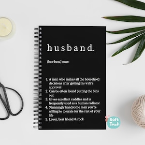 Cuaderno personalizado de sustantivos para el marido - Día del Padre - Regalo divertido para él - Regalo de San Valentín - Regalo de aniversario de bodas - Regalo de cumpleaños - De la esposa