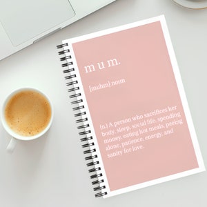 Cuaderno para mamá, tamaño A5, divertido, diario, agenda, tacto suave, regalo para mamá y esposa, libro de bolsillo en espiral, novedad, humor, rosa, cumpleaños