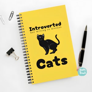 Divertente quaderno A5 con gatti - Diario tascabile - Regalo per gli amanti dei gatti - Gatto carino - Gattara pazza - Introverso
