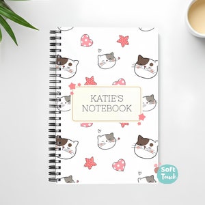 Quaderno personalizzato con gatto in formato A5 - Diario tascabile - Regalo per gli amanti dei gatti - Gattino carino - Gattara pazza