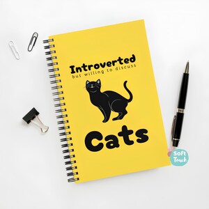 Funny Introverted Cat A5 Notebook – Paperback Journal
