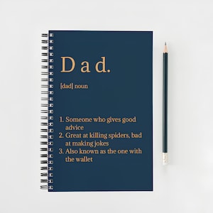 Cahier A5 personnalisé papa drôle | Fête des pères | Journal | Blague à propos de papa | Cadeau pour papa | Meilleur papa de tous les temps | Spirale | Broché | Cadeau d'anniversaire pour papa