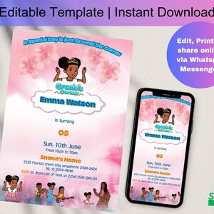 Gracie's Corner Birthday Invitation | Template Printable Party Invite | Digital Editable Template | Instant Download, D0091