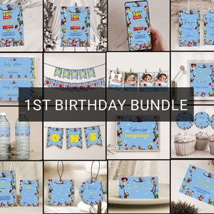 Toy Story Einladung BUNDLE, bearbeitbare Toy Story Geburtstag Invite Kit, digitale Einladung für Kinder, Kindergeburtstag Party, Instant Download D0021