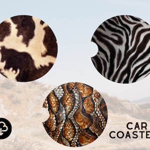 Car Coaster PNG, Animal Skin Coaster Sublimation Design, Funny Car Coaster Design, Sublimation Car Coaster Template, Car Accessories, Bundle