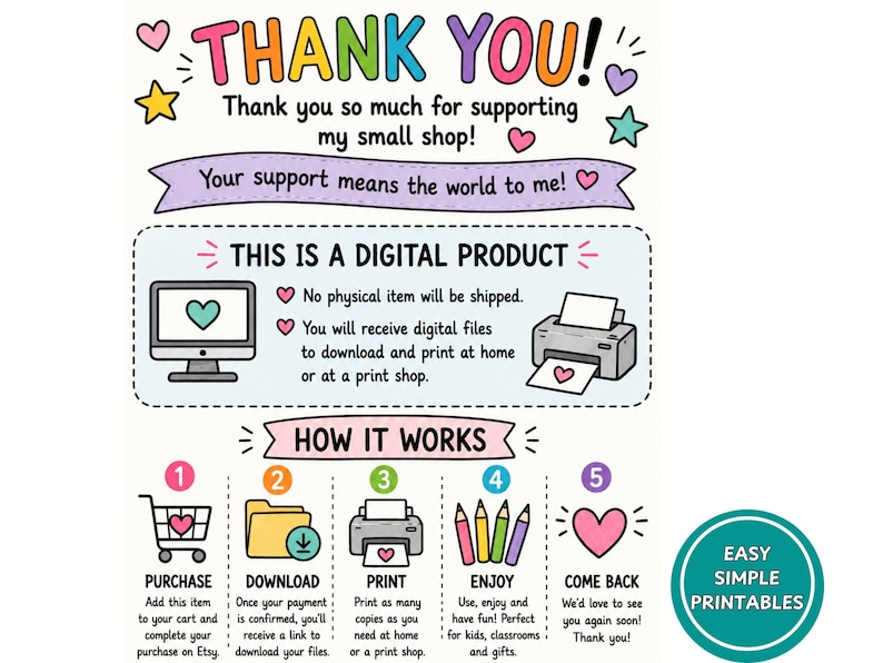 Digital download from Easy Simple Printables