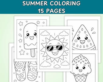 Summer Coloring Pages for Kids, Activity Sheets