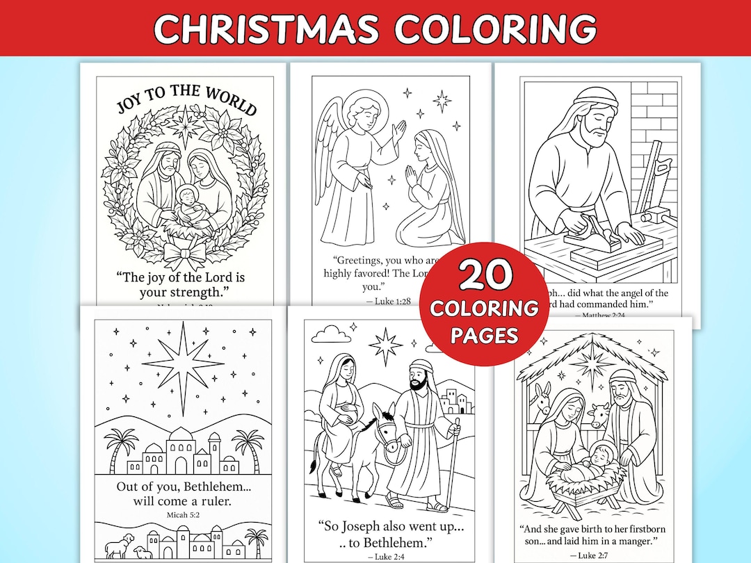 Christian Christmas Coloring Pages for Kids, Bible Verses, Sunday ...