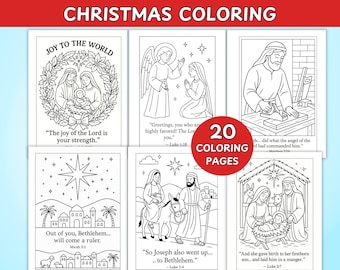 Christian Christmas Coloring Pages for Kids, Bible Verses, Sunday School Activity