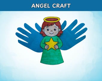 子ども向け、日曜学校、教室活動のための手形天使クラフト