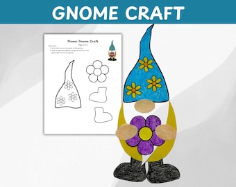 Flower Gnome Craft: afdrukbare kleuractiviteit voor kinderen (pdf)