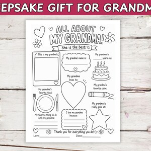 Grandparent's Day activity.  Mother's Day activity.  All about grandma.