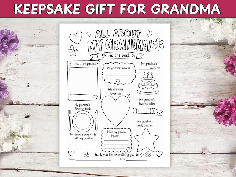 Grandparent's Day activity.  Mother's Day activity.  All about grandma.