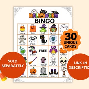 Halloween bingo sold separately
