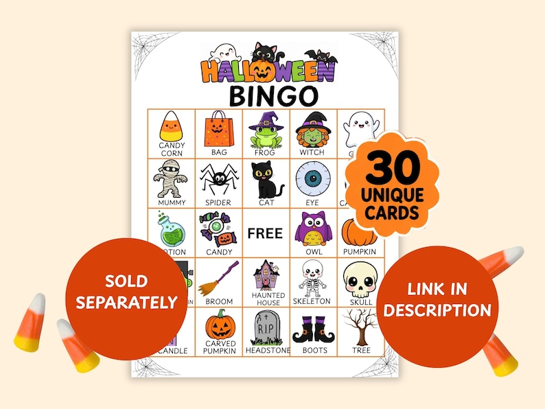 Halloween bingo sold separately