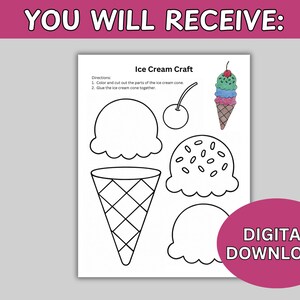 Printable ice cream craft