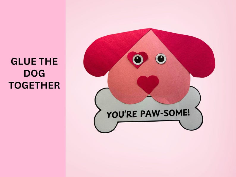 Heart Dog Craft Printable: Valentine's Day Kids Activity (PDF) - Etsy