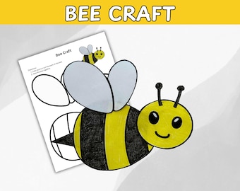 Printable Bee Craft for Kids: Cut & Paste Activity (PDF)