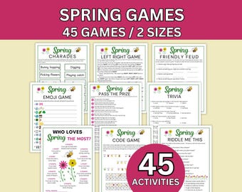 Spring Games Bundle for Kids, Teens, Adults, Party Games, Spring Break Activities, Icebreakers, Trivia, Classrooms