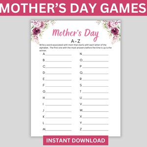 Mother's Day Game Bundle, Printable Mother's Day Games, Mother's Day ...