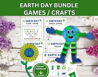 Earth Day Games Mega Bundle for Kids, Teens, Adults | Printable Games, Scavenger Hunt, Crafts | Earth Day Activities