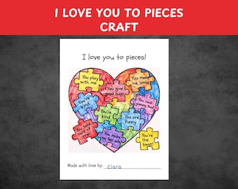 I Love You to Pieces Keepsake Craft for Kids, Valentine's Day Activity, Torn Paper Heart