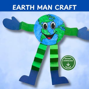 Manualidad del Hombre de la Tierra para el Día de la Tierra: Actividad divertida para niños, proyecto para el aula (PDF imprimible)