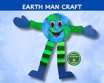Earth Day Man Craft: Fun Kids Activity for Kids, Classroom Project (Printable PDF)