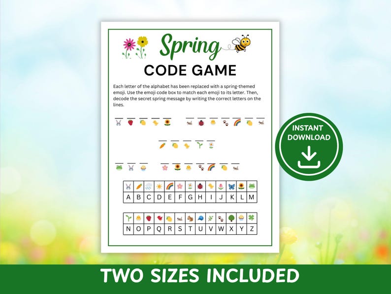 Spring code game for kids