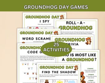 Groundhog Day Games for Kids, Printable Classroom Activities, February Activity
