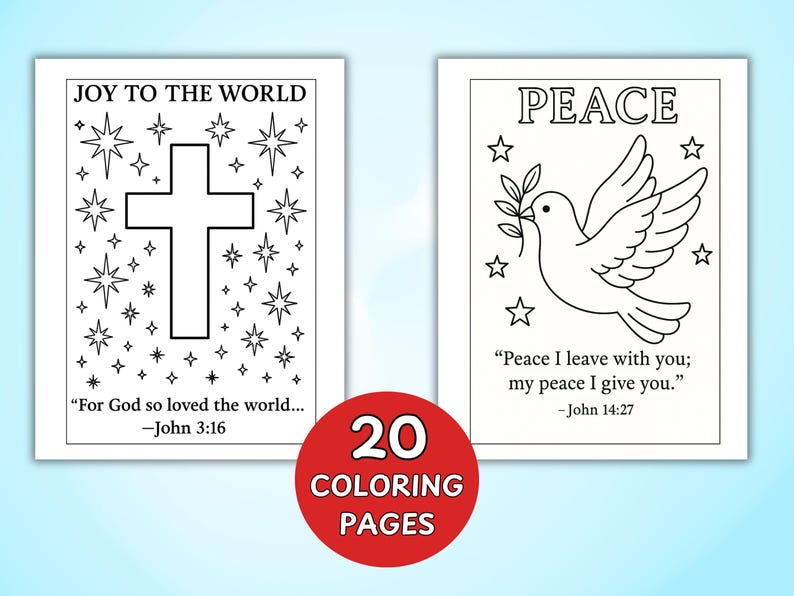 Christian kids activity. Holiday bible printables. Scripture coloring page.