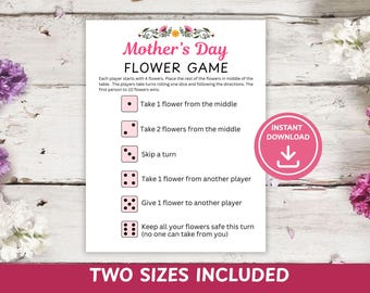 Mother's Day Flower Game Printable | Mother's Day Activity | Party Game