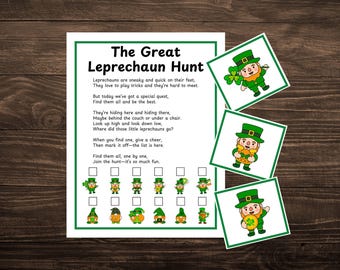 Leprechaun Scavenger Hunt Game: St. Patrick's Day Activity (PDF)