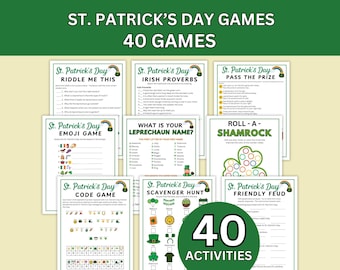 St. Patrick's Day Games Bundle: Printable Party Activities, Icebreaker, Trivia