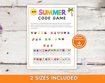 Summer Code Game for Kids | Secret Code Puzzle | Classroom & Camp Activity